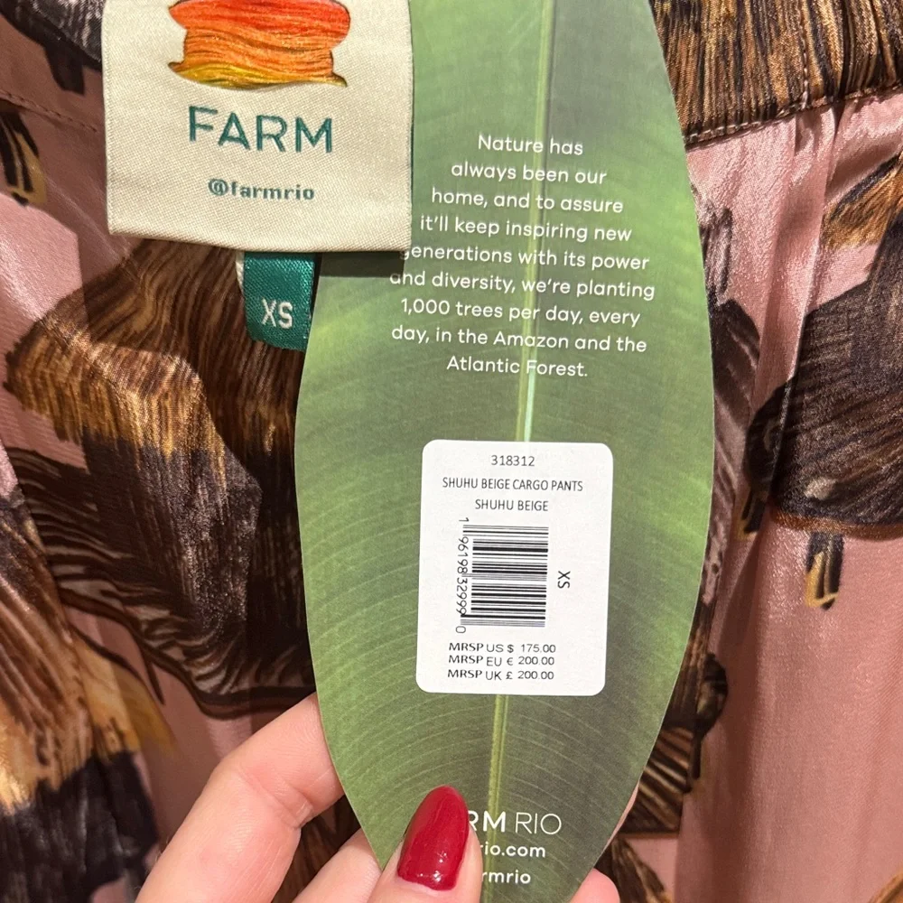 FARM Rio Pink and Brown Patterned Pants - Picture 3 of 6